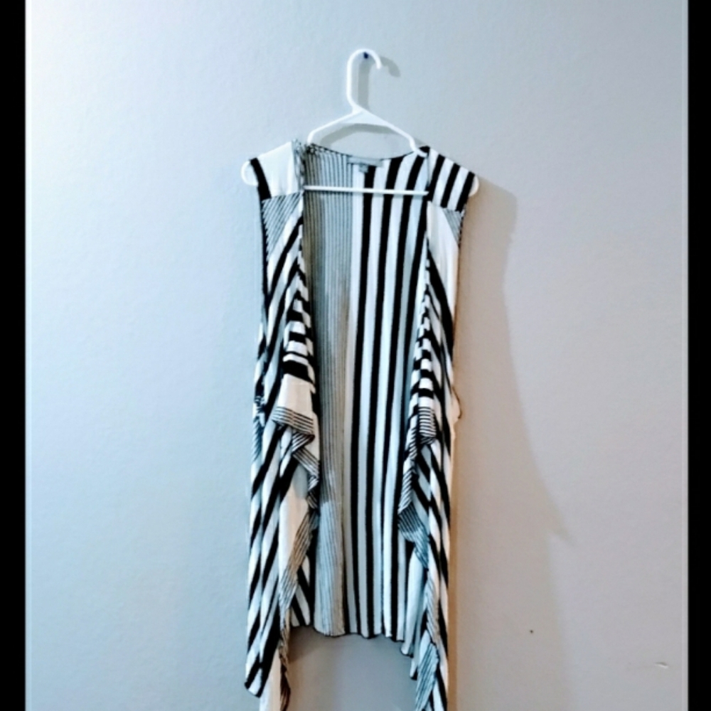 Kate n Mallory Striped waterfall duster/ cardigan